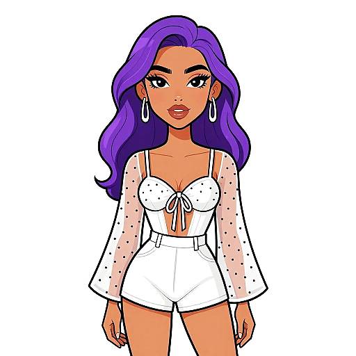 Contemporary Chic Woman in Polka Dot Romper