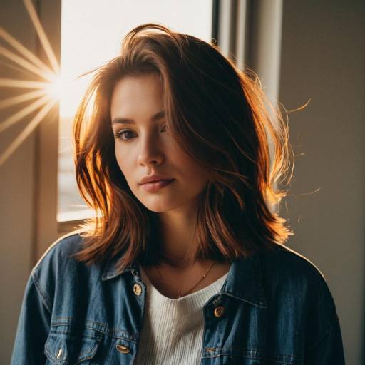 Casual Fashion Editorial with Chestnut Hair