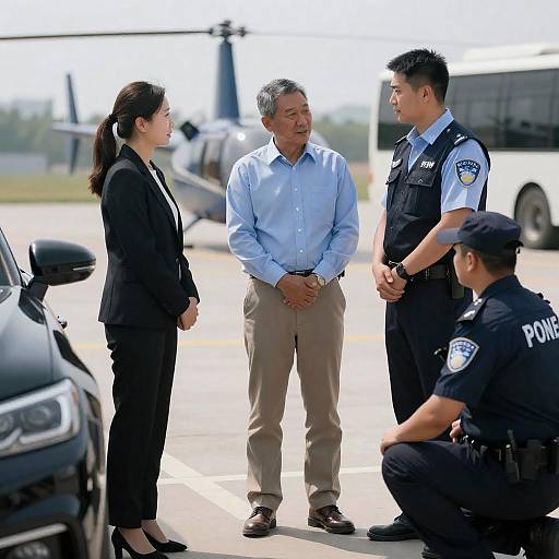 Daylight Scene: Conversation by Black Car