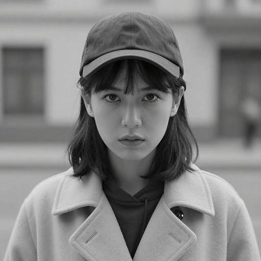 Striking Black-and-White Portrait of Woman