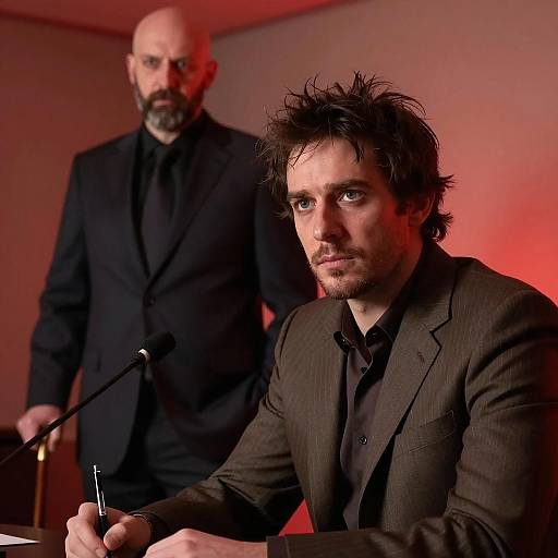 Intense Portrait in Red Lighting