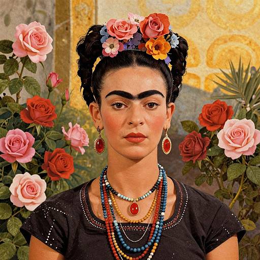 Frida Kahlo Inspired Floral Portrait