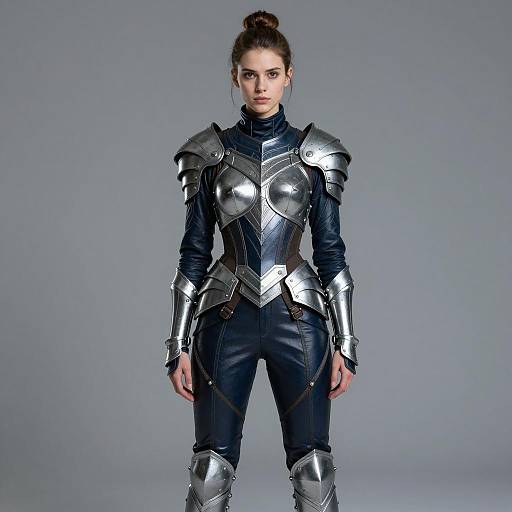Woman in Detailed Fantasy Armor Costume