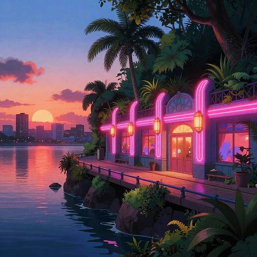 Neon Art Nouveau Reclaimed Promenade