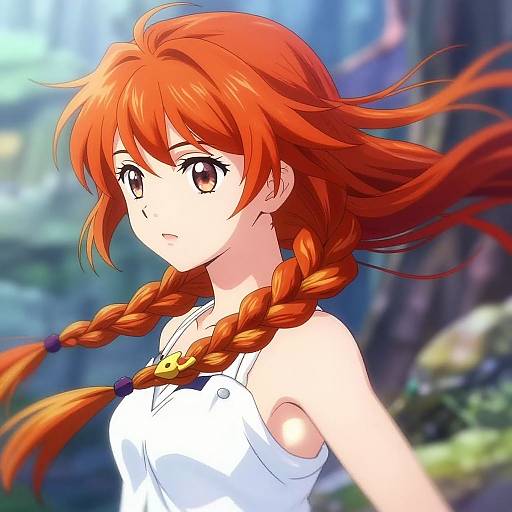 Vibrant Anime Braid in Wind