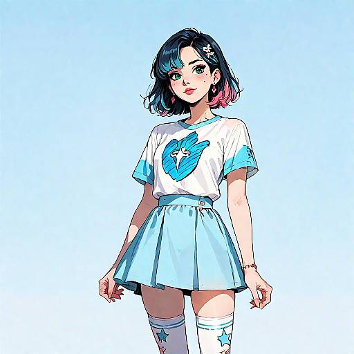 High-Quality Anime Girl in Pastels