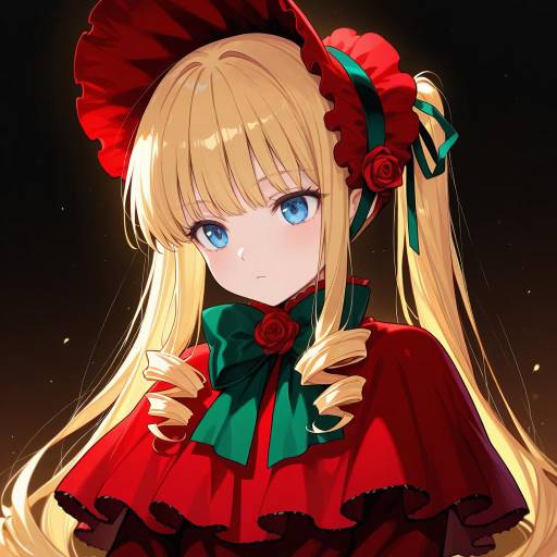 Charming Girl in a Red Dress