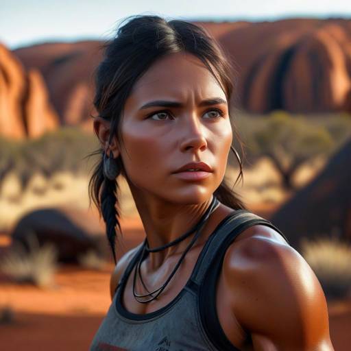 Strong Indigenous Australian Woman in Outback