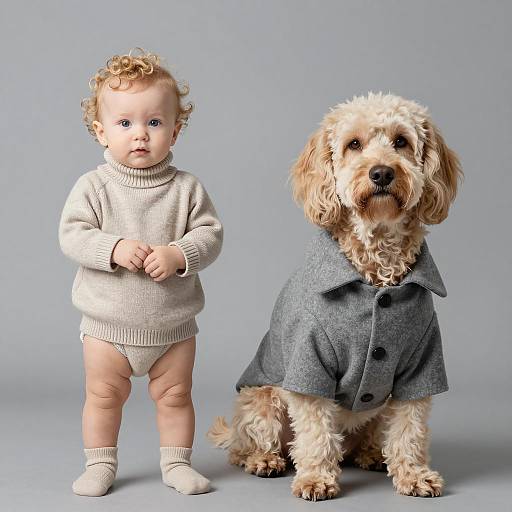 Adorable Baby and Dog Portrait