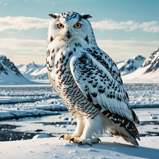 Hypermaximalist Snowy Owl in Arctic Scene
