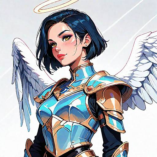 Vibrant Neon 1990s Armored Angel