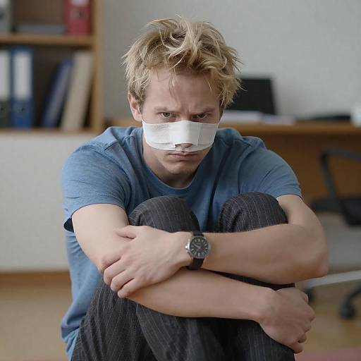 Intense Casual Look in Office Setting