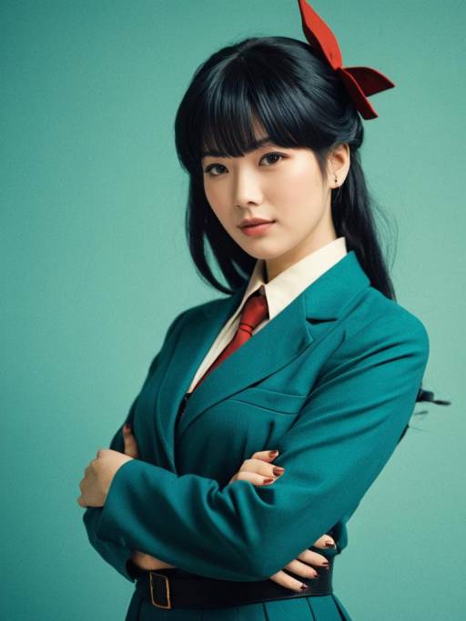 Woman in Misato Katsuragi Cosplay Costume