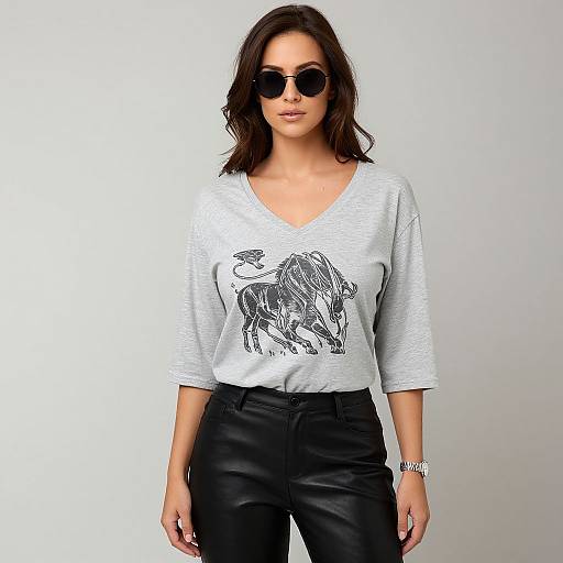 Casual Chic Woman in Graphic Tee