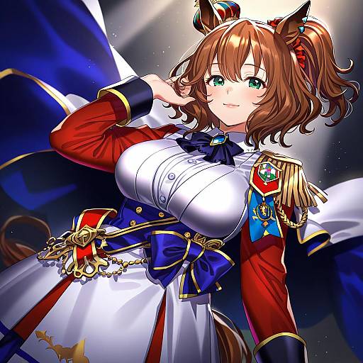 Illustration of Aston machan (umamusume), umamusume in the style of Tenobe