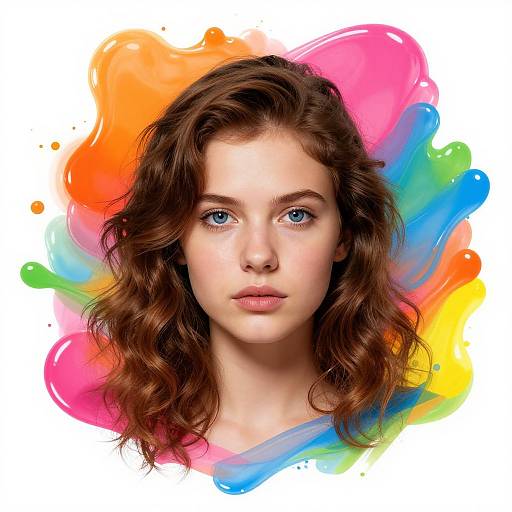 Vibrant Abstract Portrait of Woman