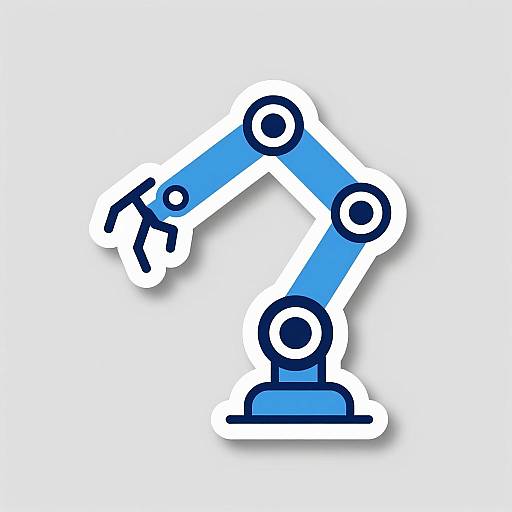 Futuristic Blue Robotic Arm Illustration