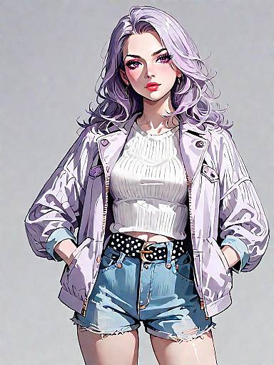 Young Woman in Casual Streetwear