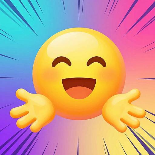 Playful Yellow Emoji Reaching Out