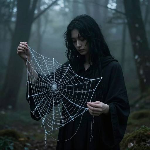 Spectral Weaver in Misty Forest