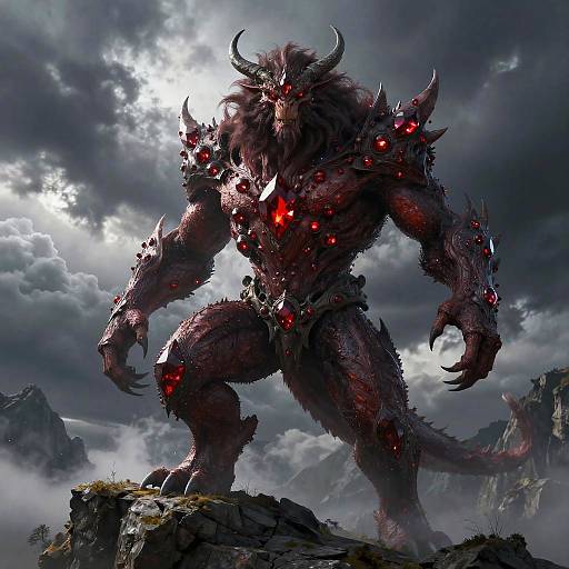 Majestic Carbuncle Beast on Cliff