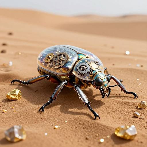 Mechanical Desert Beetle with Luminous Shell