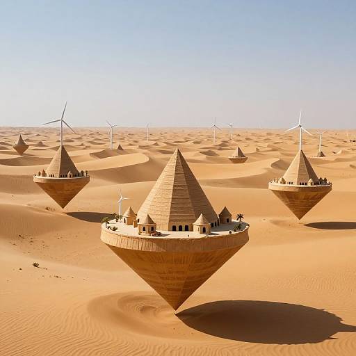 Suspended Desert Islands with Miniature Civilizations