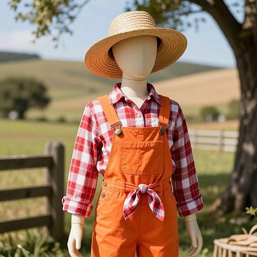 Vibrant Mannequin in Countryside Charm