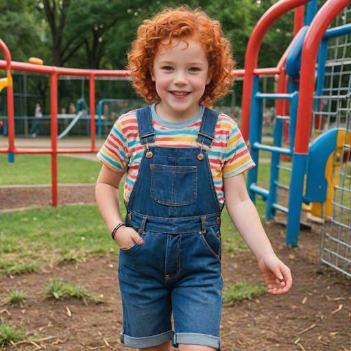 Playful Child in Colorful Park Scene