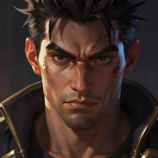 Dota Character Face with Battle Scars