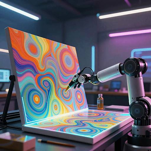 Futuristic AI Art Studio Creation