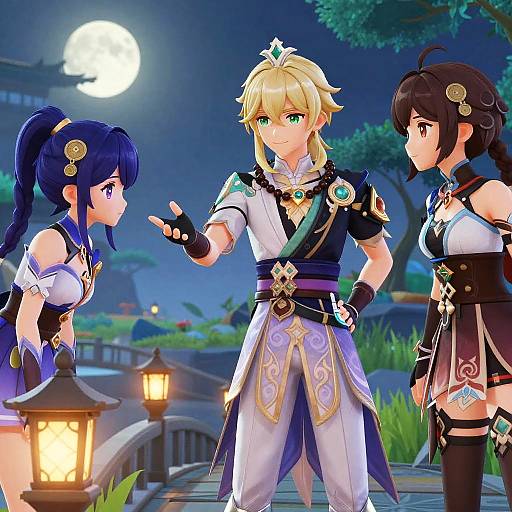 Aether and Companions on Misty Bridge