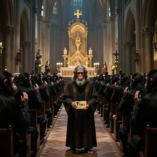 Epic Ape Religious Cathedral Scene