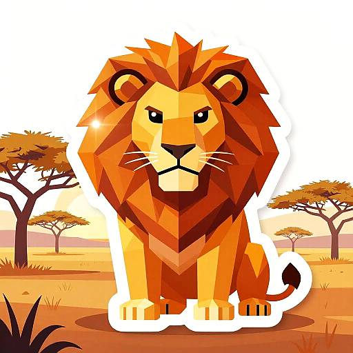 Fiery Lion Mascot Vector Logo