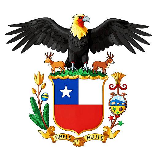 Artistic Chilean Coat of Arms Illustration