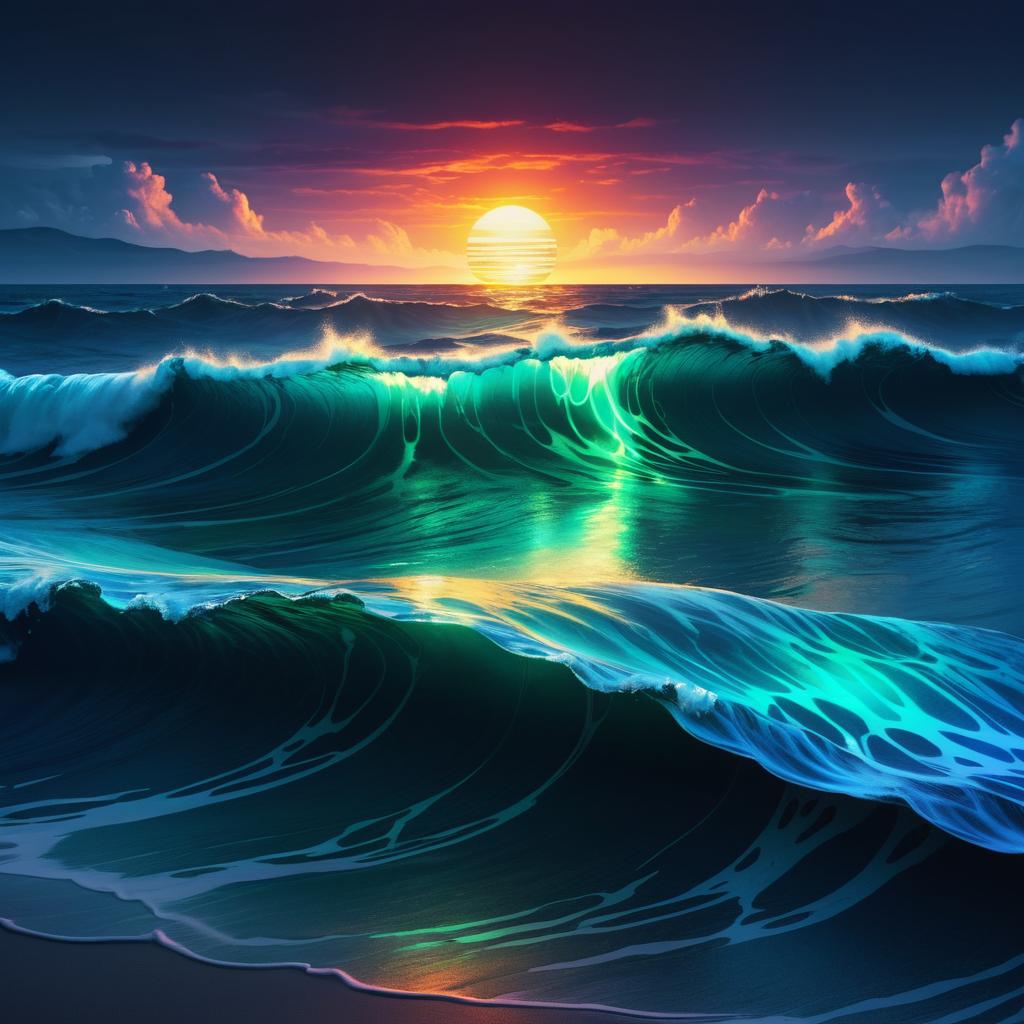 Glowing Waves of the Electro Ocean