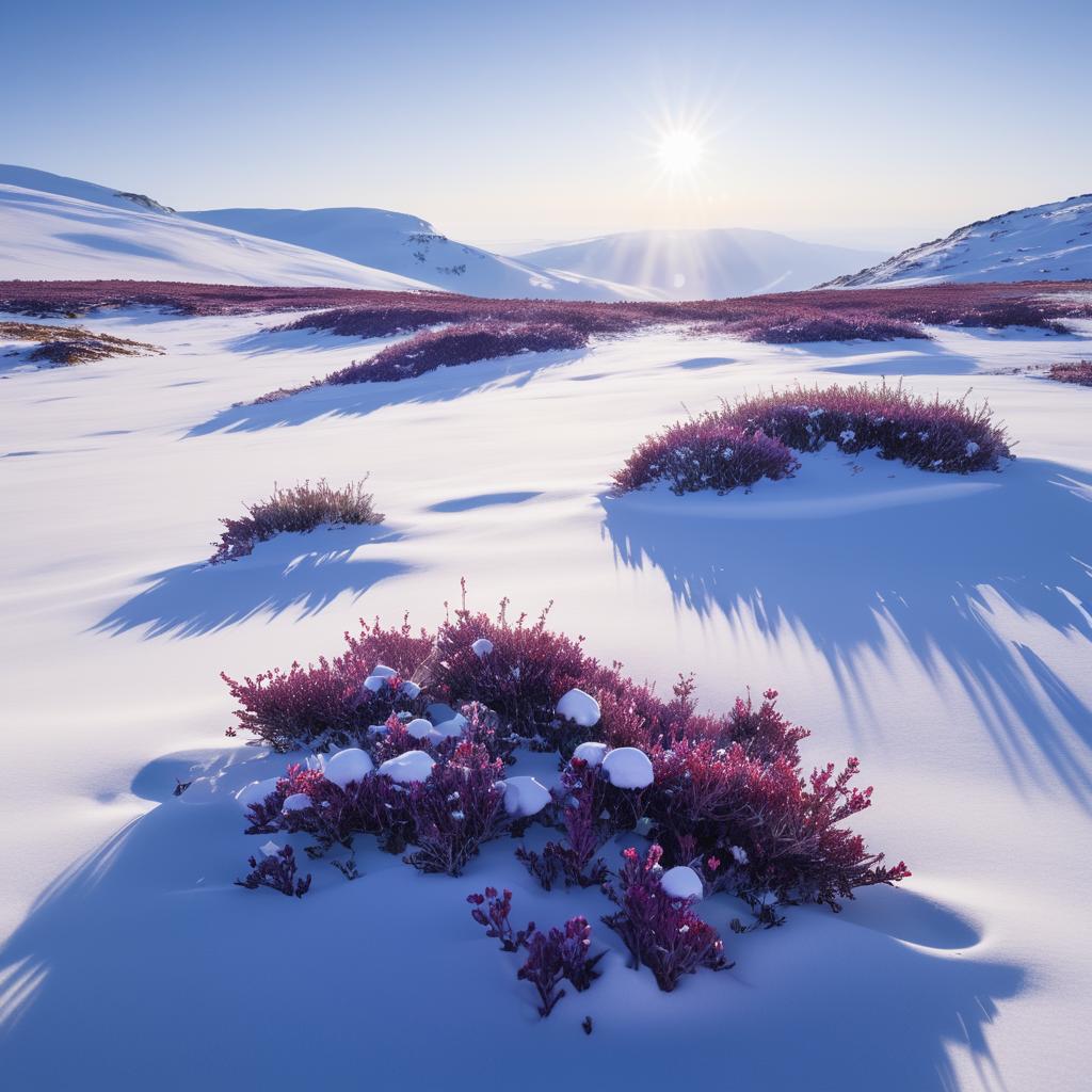 Majestic Morning in a Snowy Tundra