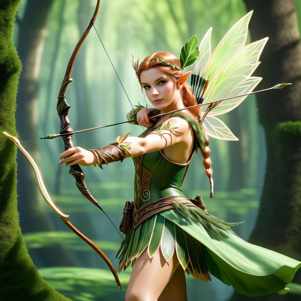 Enchanting Fairy Archer in Fantasy Woods