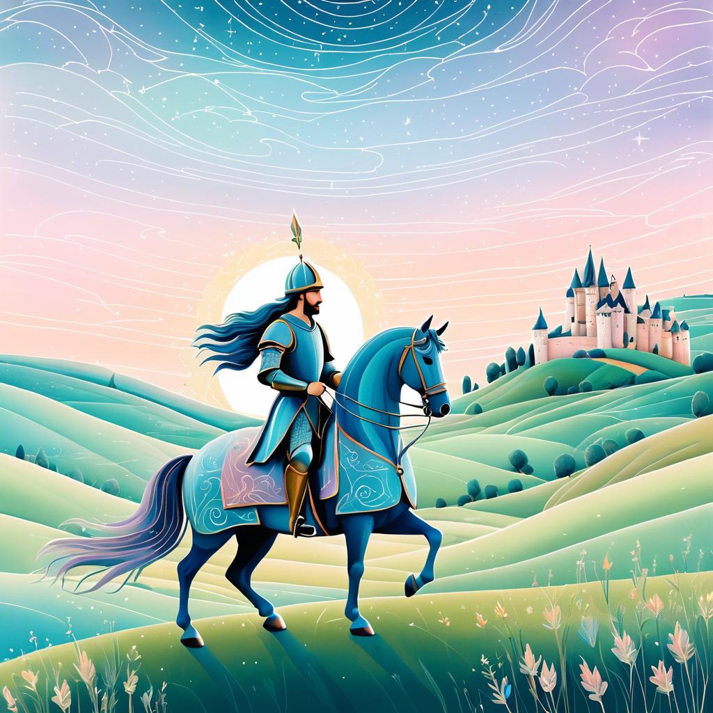 Whimsical Enchanted Knight in Pastels