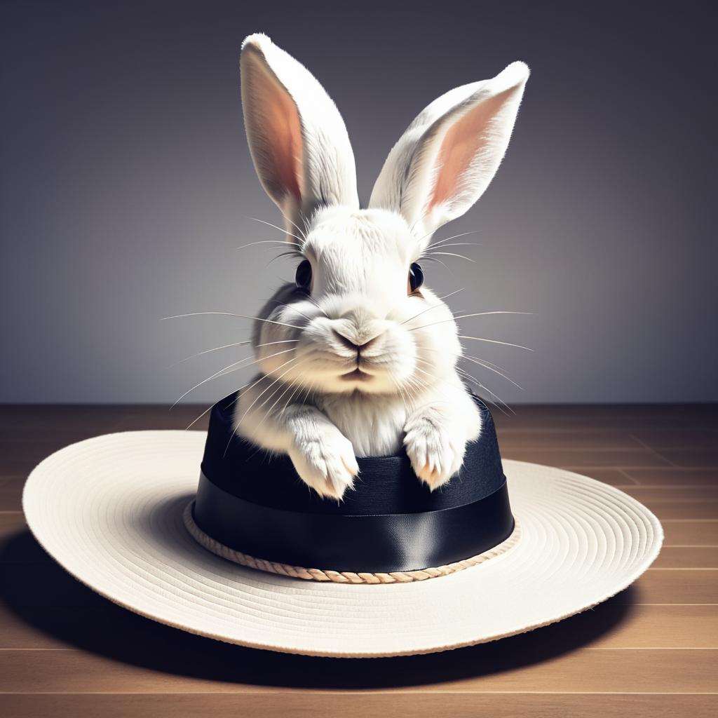 Whimsical Rabbit in Hat Instagram Photo