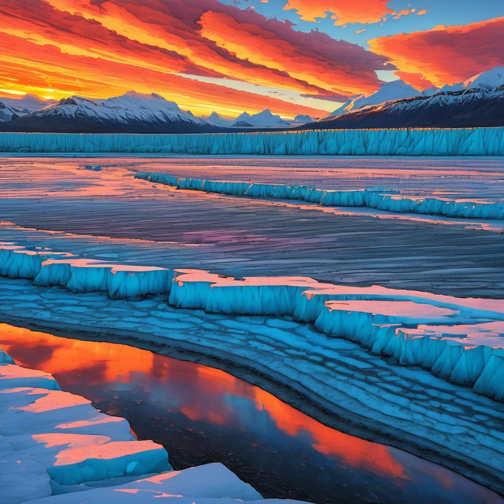 Vibrant Sunset Over Permafrost Flats