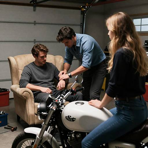 Life in a Dimly Lit Garage Scene