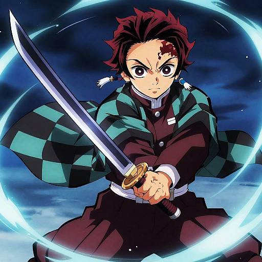 Demon Slayer Anime Character with Sword