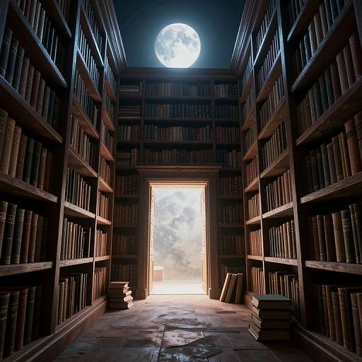 Mystical 3D Ancient Library Portal