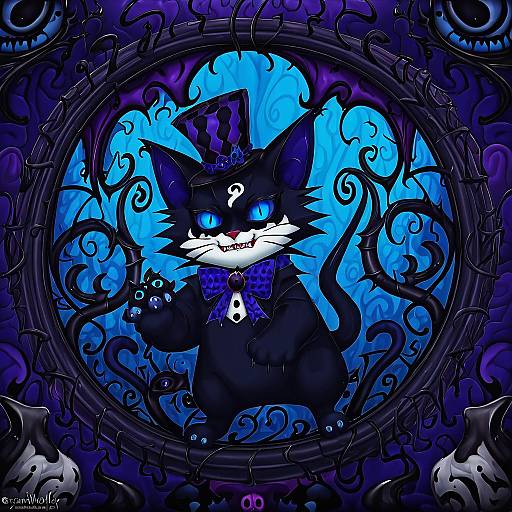 Illustration of Grim (twisted wonderland), twisted wonderland in the style of Sarukaiwolf