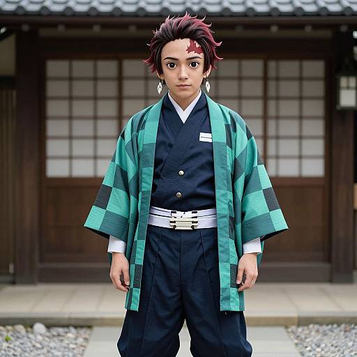 Traditional Tanjiro Kimono Scene