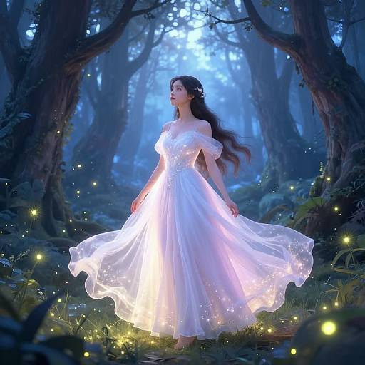 Corina in Mystical Forest at Dawn