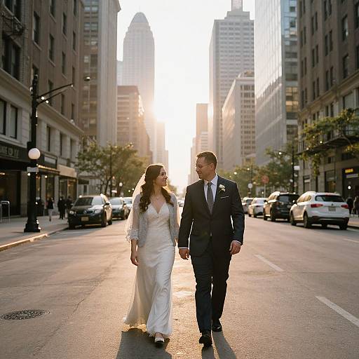 Sunrise Chicago Wedding Stroll