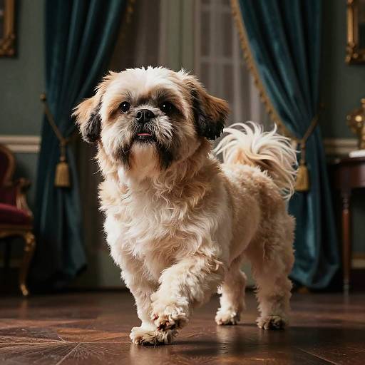 Photorealistic Shih Tzu in Vintage Parlor
