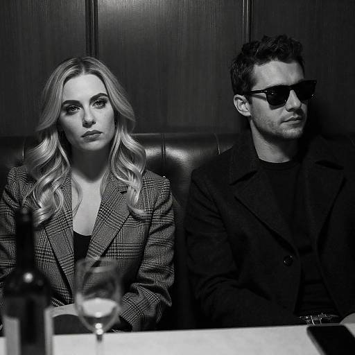 Moody Black and White Portrait of Two